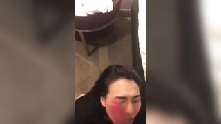 Cute Bitch Gettin A Tasty Facial On A Fall Evening!!!