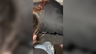 College skank sucking off me & my Brother off / letting us cumm into her mouth