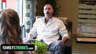 Slim Step-Daughter Summer Vixen Takes Stepdaddy's Gigantic Dick On The Couch - FamilyStrokes