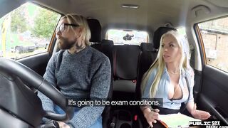 Big Titted driving schoolgirl milf outside banged public into vehicle