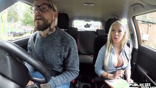 Big Titted driving schoolgirl milf outside banged public into vehicle