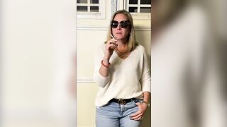 Hot Suburban Mom Power Smoking inside the Garage