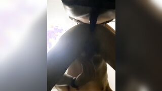 My wifey fucks me with a fake-cock into front of the mirror. #Pegging