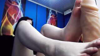 Anal fingered devils pedicure for a big toy from Stacy Moon