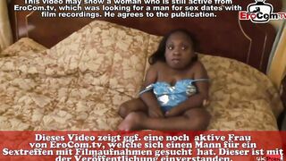 Small Lilliputian ebony cougar ruined from gigantic cock into amateur