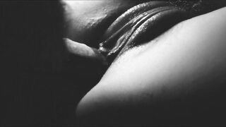 Slowly and gently at first, then fast and rough. 4K detailed cumshot