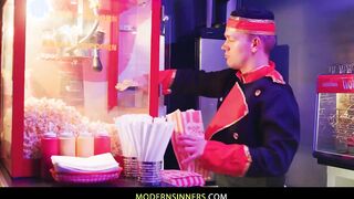 Nasty lovers fucking into a outside cinema - Athena Faris, Ricky Spanish