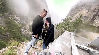 fucking outdoor in the mountain with a tiktok model