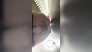 Fat twat swallows 9 inch sex toy