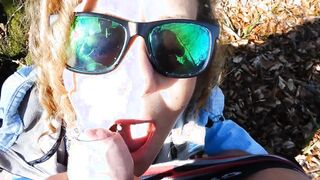 Facial in the forest in Germany