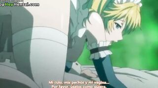 Hentai teen in stockings and uniform gets fucked
