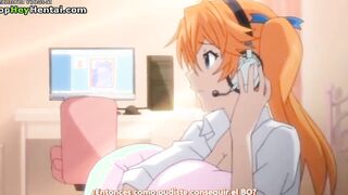 Hentai teen in stockings and uniform gets fucked