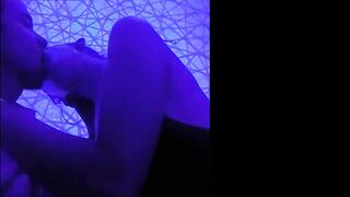 Making Out thin 19 yo inside the club