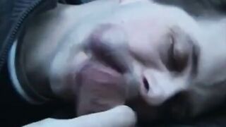 I cum in twinks mouth in car