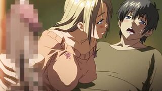 Hentai busty housewife helps horny guy to cum on her face