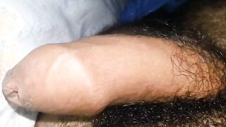 Process erection of my cock in the bed (22 year old)