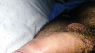 Process erection of my cock in the bed (22 year old)