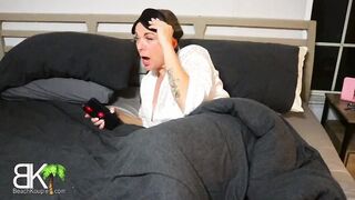 Karen gets bound up, gags on penis and double stuffed for being nosey
