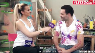 BUMSBESUCH - Big Boobs Porn Celeb Wild Vicky Gives Her Pussy To Lucky Painter - LETSDOEIT