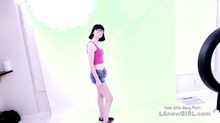 Hot babe gets huge cock in creamy pussy