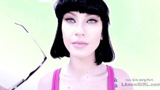 Hot babe gets huge cock in creamy pussy