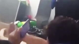 Watch my friend cumming while he's watching porn