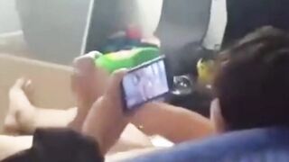 Watch my friend cumming while he's watching porn