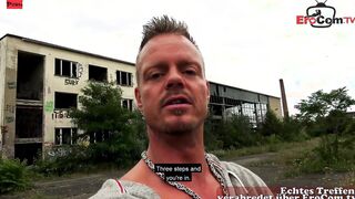 German fitness blonde bitch meet and banged inside outside