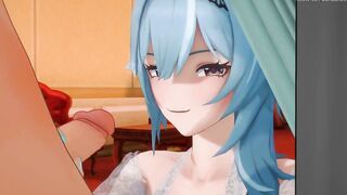 Eula shows three men & Amber an oral stunning time (Genshin Impact 3D Animated)