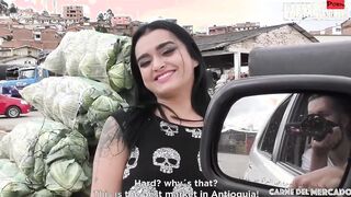CARNE DEL MERCADO - Julia Cruz Joins two Guys Inside Rough Outdoor 3 Way Full Sex Tape