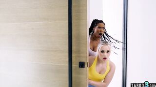 Taboo3.com - Red Haired girlfriend Lumi Ray sharing her slaves long dick with african and lover