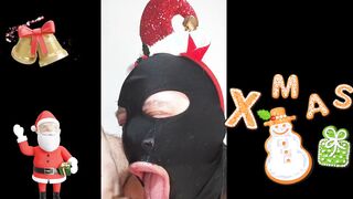 Santa Claus came with a gift on his face