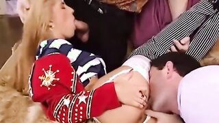 2 guys rough boned Goddess with double penetration