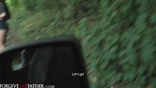Forgive Me Father - rock bimbos with huge boobs boned by three long dicks into dirty hard hardcore film ending with orgasm squirt juice leaking down her leg and cum on her face