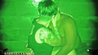 Cuckold films me gangbanging in the dark room with a