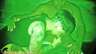 Cuckold films me gangbanging in the dark room with a