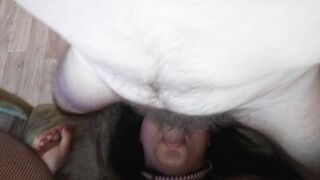Grown man fucks stupid bitch inside the mouth and ass