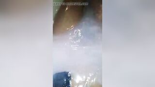 My side Women into the bath tub-hot tub