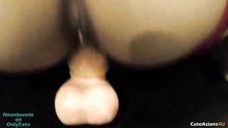 Blue Haired oriental Loves Having Fun with Her Sex Sex Vibrator