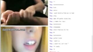 Horny Blonde loves watching cummed on web cam