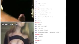 Horny Blonde loves watching cummed on web cam