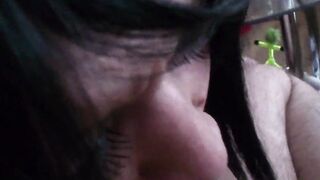 Nastya Ivanova moans and sucks a penis for a grown man