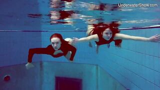 Diana Zelenkina and Simonna hot brunettes in the pool