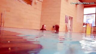 Diana Zelenkina and Simonna hot brunettes in the pool
