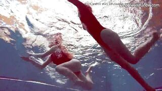 Diana Zelenkina and Simonna hot brunettes in the pool
