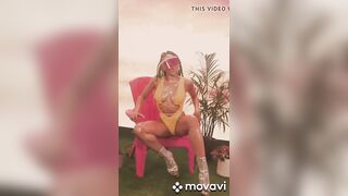 Tinishe huge tits showing off for her career