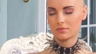 A Cutie gf Enjoying her sex slaves - anal booty pvc crop