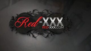 Red XXX gets frisky while waiting on the handy man