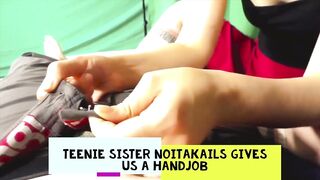 18 Sister NoitaKails gives us a hand job -full nailed on
