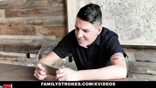 Family Massage - Freaky IdenticalTwins Whips Out Their Meaty Cocks